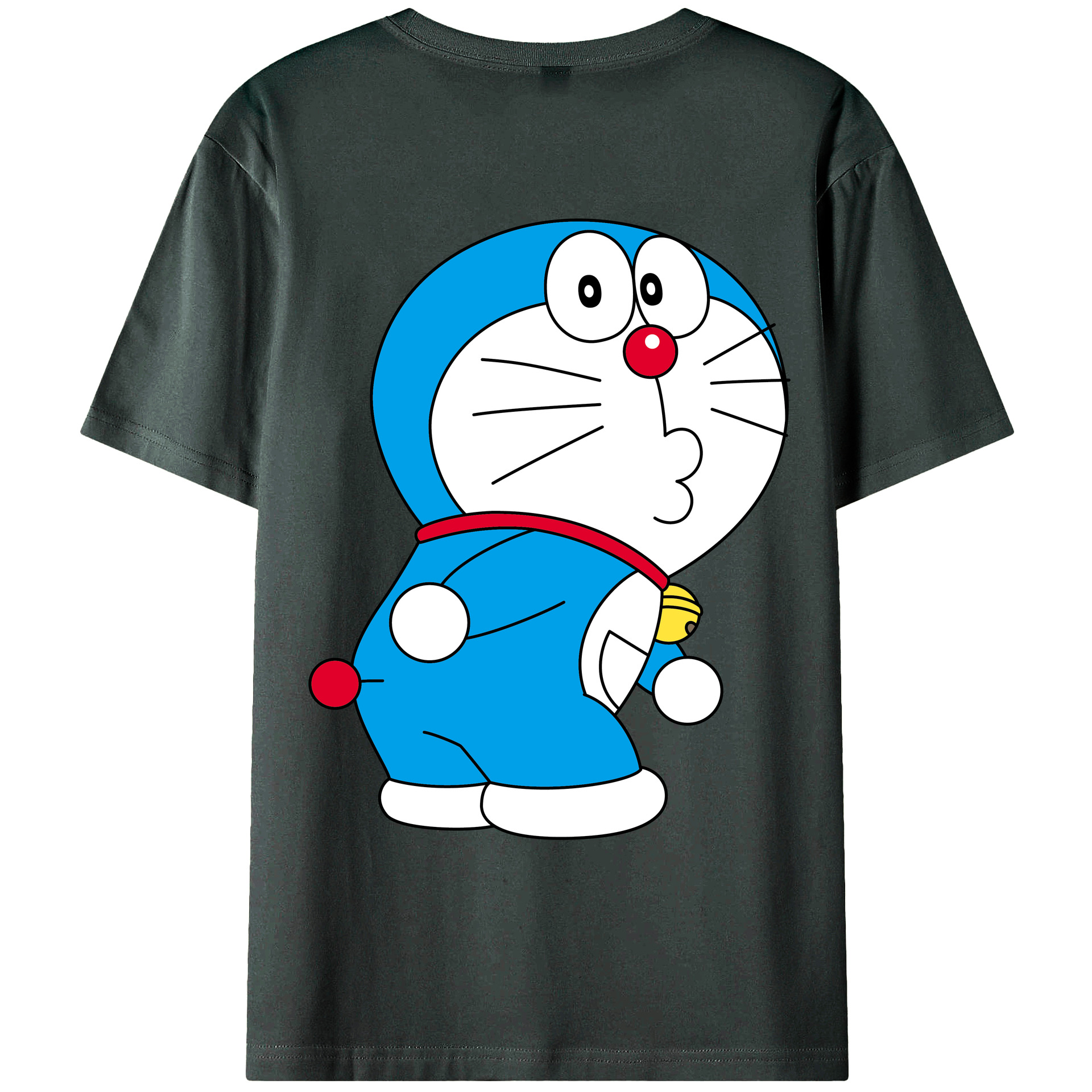 （画像用） ドラえもん Doraemon 綿100％ メンズ半袖Tシャツ（バックプリント） 通気性